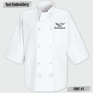 Custom Embroidered Chef Coat, Monogrammed Chef Coat, Custom Embroidery Chef Coat, Personalized Chef Coat, Custom Chef Jacket image 10