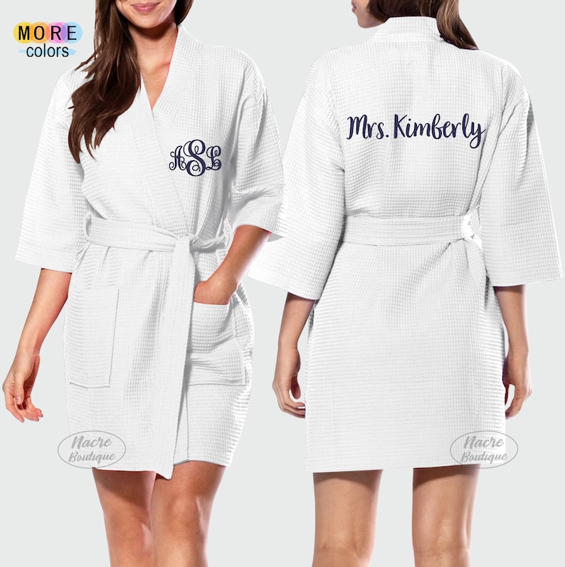 personalised waffle robe