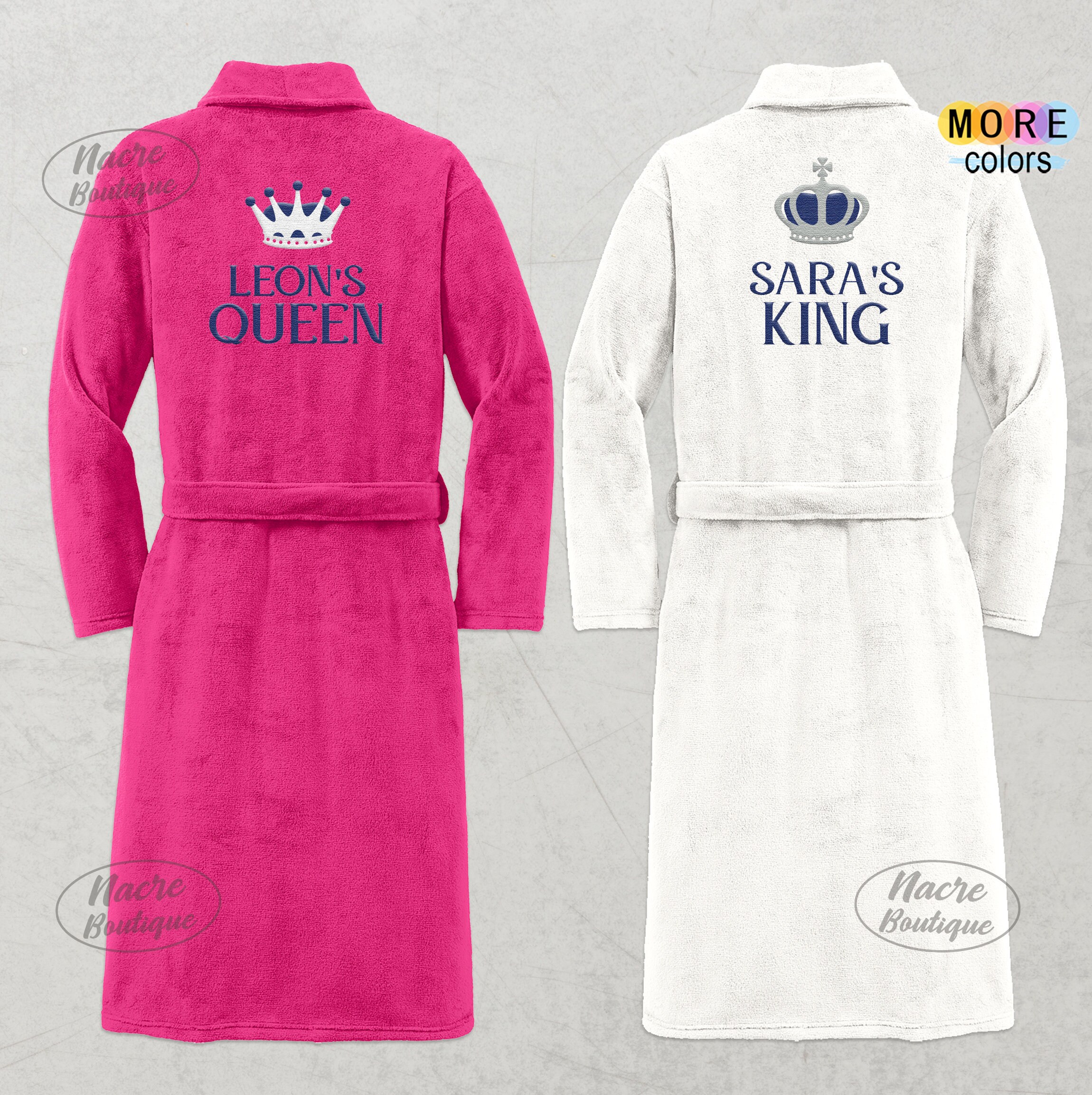 king and queen silk robes