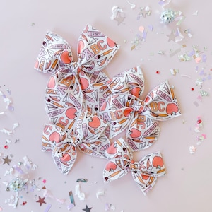 Back to School Fable Sailor Hair Bow ABC in Pink