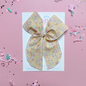 Hair Bow Dainty Yellow Floral image 5