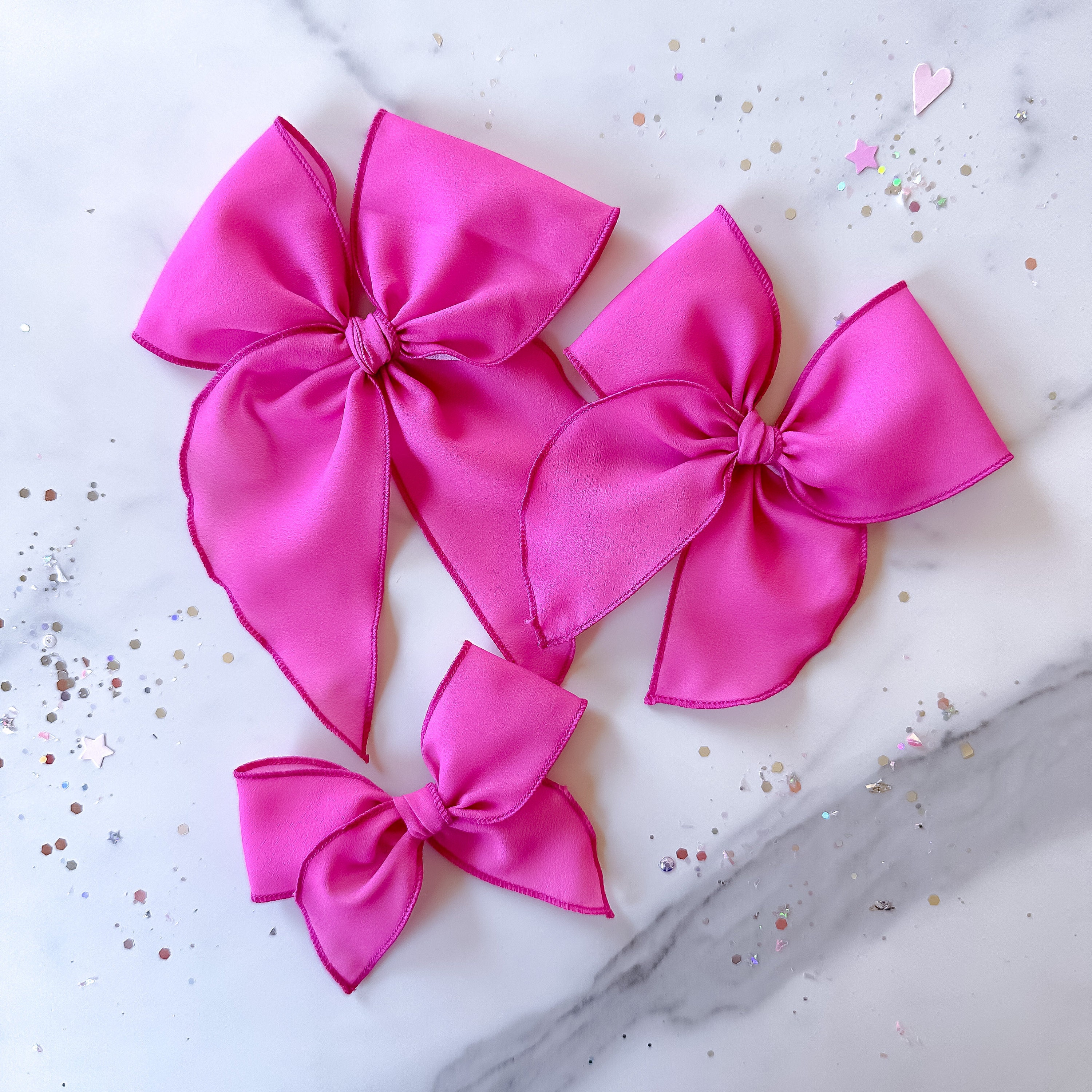 【WONDER WONDER】Hepple Slit Ribbon Layered N/S Mini OP Wee Ones 8554 Medium Metallic Overlay Girls Hair Bow