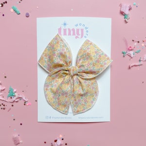 Hair Bow Dainty Yellow Floral image 4