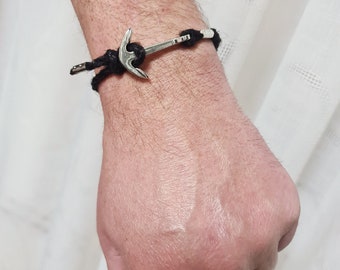 Schwarzes Armband, Hanf Armband, handgemachter Schmuck, Männer Geschenk
