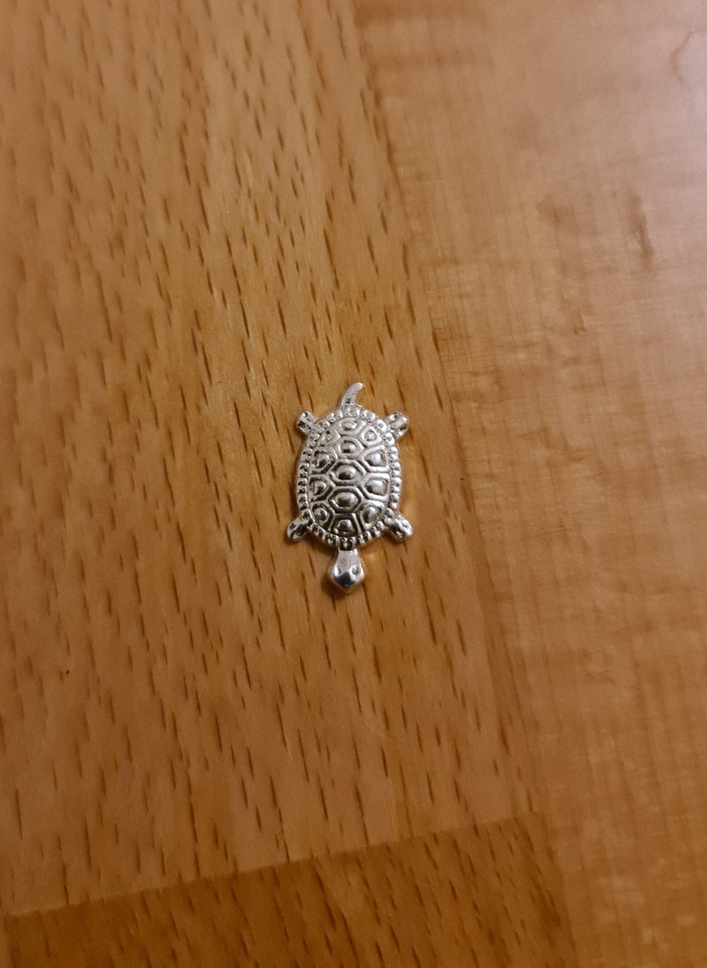 Purse Lucky charm, tiny amulet, Wallet turtle, money increase talisman, feng shui symbol Silver