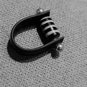 Black ring, ring one of a kind, DIY ring Striped