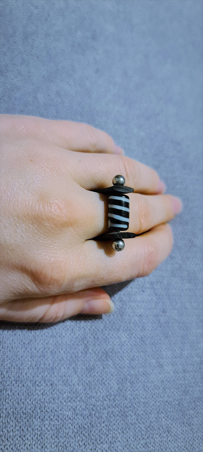 Black ring, ring one of a kind, DIY ring image 10