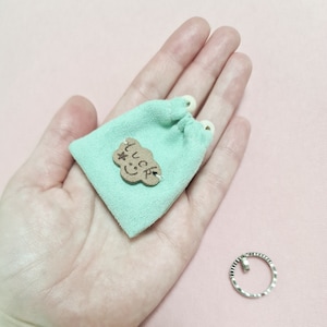 Glücksbringer, kleines Amulett, Geldbörse Maus, Geldvermehrungstalisman, Taschentalisman + mint gift pouch