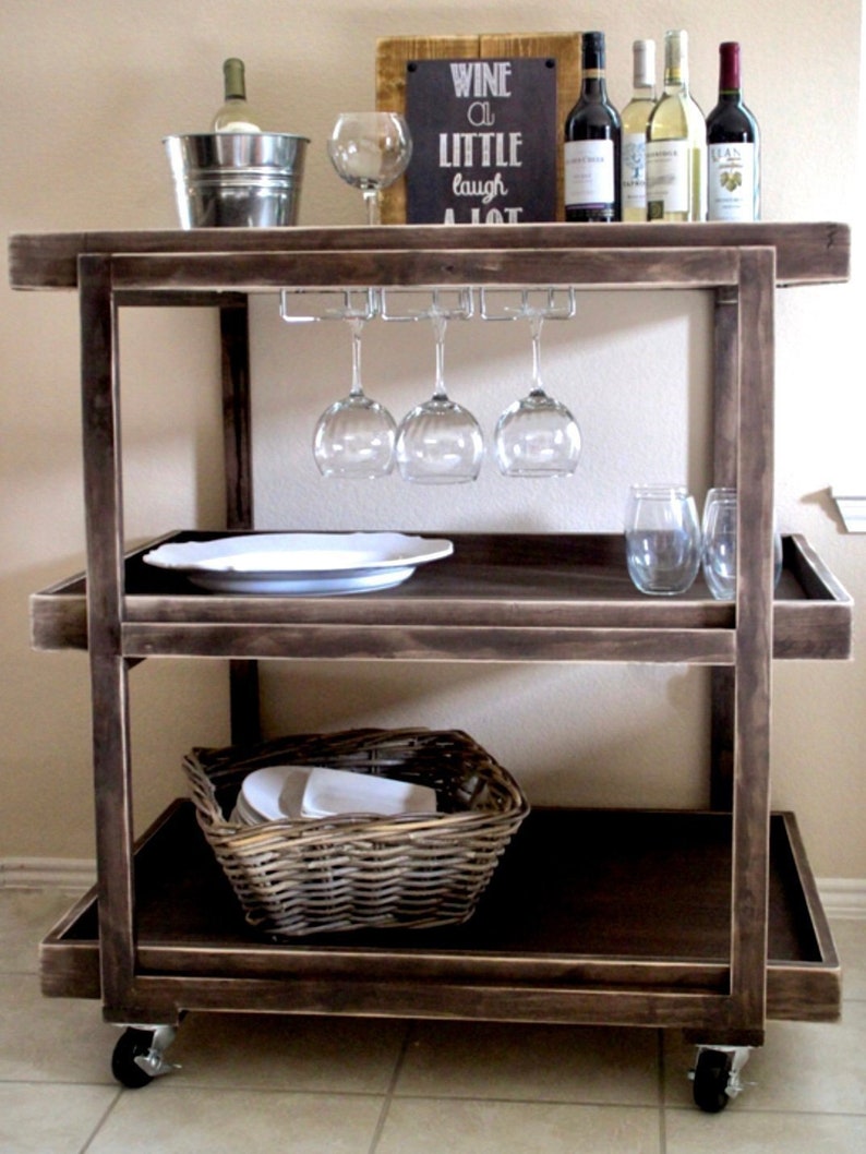 Custom Rustic Bar Cart Coffee Station Etsy