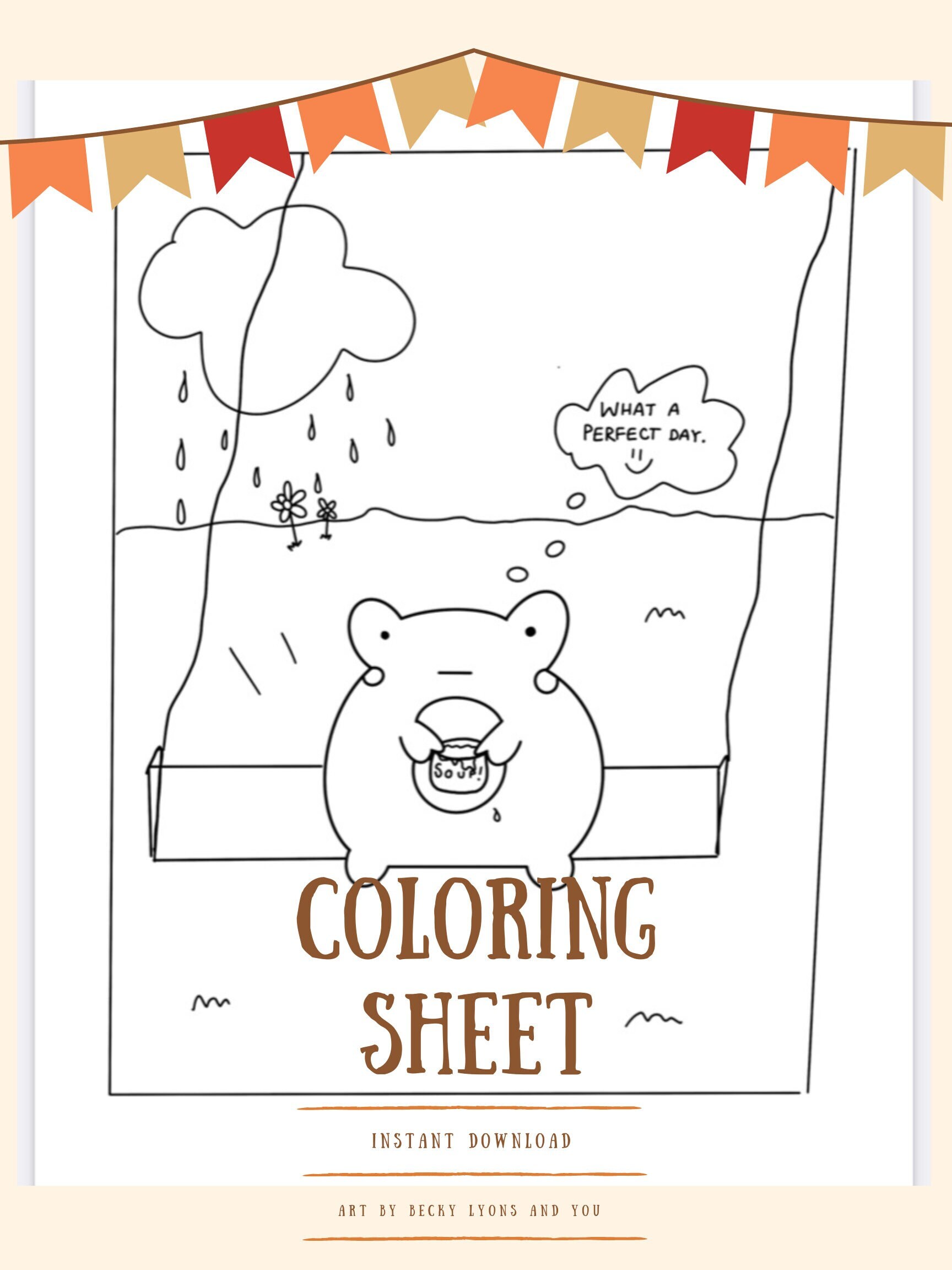Cozy Coloring Sheet - Etsy