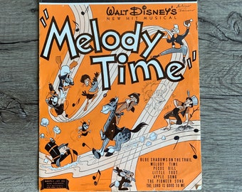 1948 “Melody Time: Blue Shadows on the Trail” Sheet Music by Walt Disney