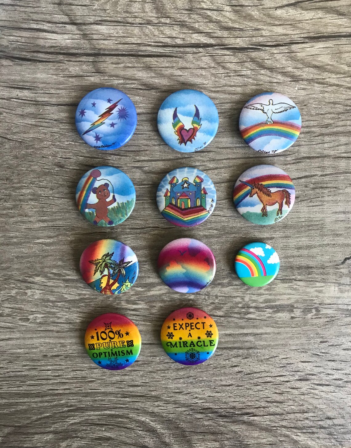 Collection of 11 Vintage Rainbow Pins Etsy