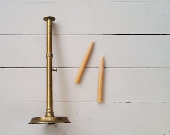 Large Adjustable Brass Candlestick Holder Antique Brass Candle Lifter