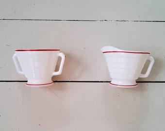 Milchglas Moderntone Sahne und Zucker