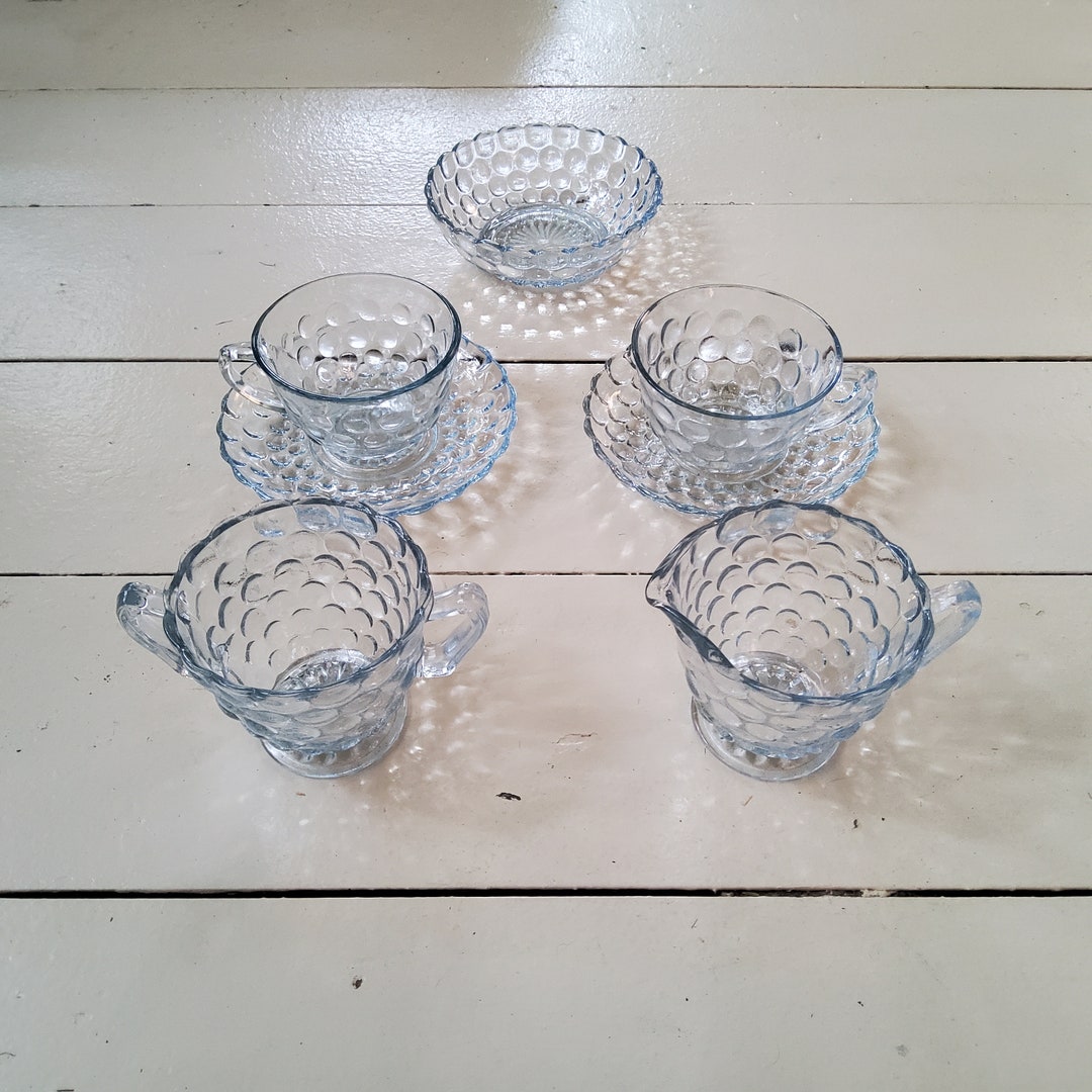 Blue Bubble Glassware Sapphire Blue Anchor Hocking Depression Glass Etsy
