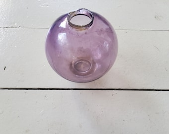 Lightning Rod Ball Antique Milk Glass Violet Glass Sphere