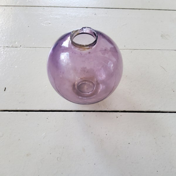 Lightning Rod Ball Antique Milk Glass Violet Glass Sphere