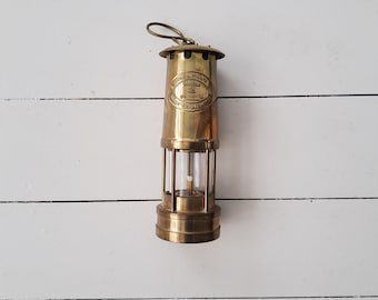 Vintage Brass Miners Lamp E. Thomas & Williams Cambrian - Etsy