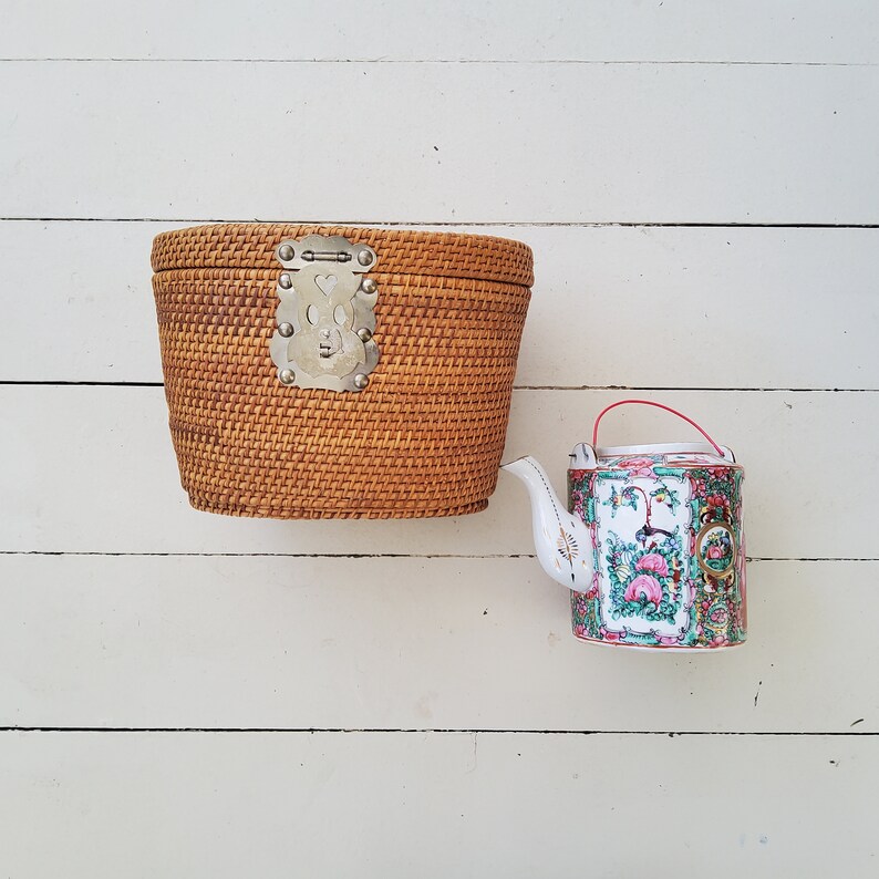 Shops Tea For Two Vintage Wicker Basket