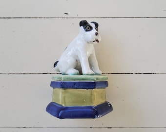 Staffordshire Style Terrier Trinket Box