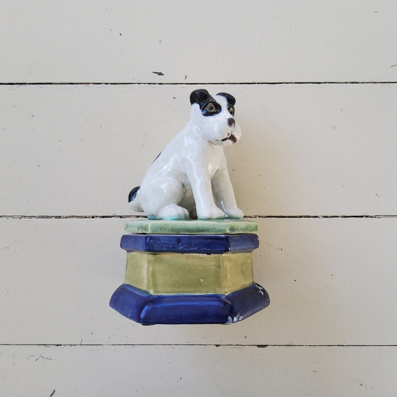 Staffordshire Style Terrier Trinket Box image 1