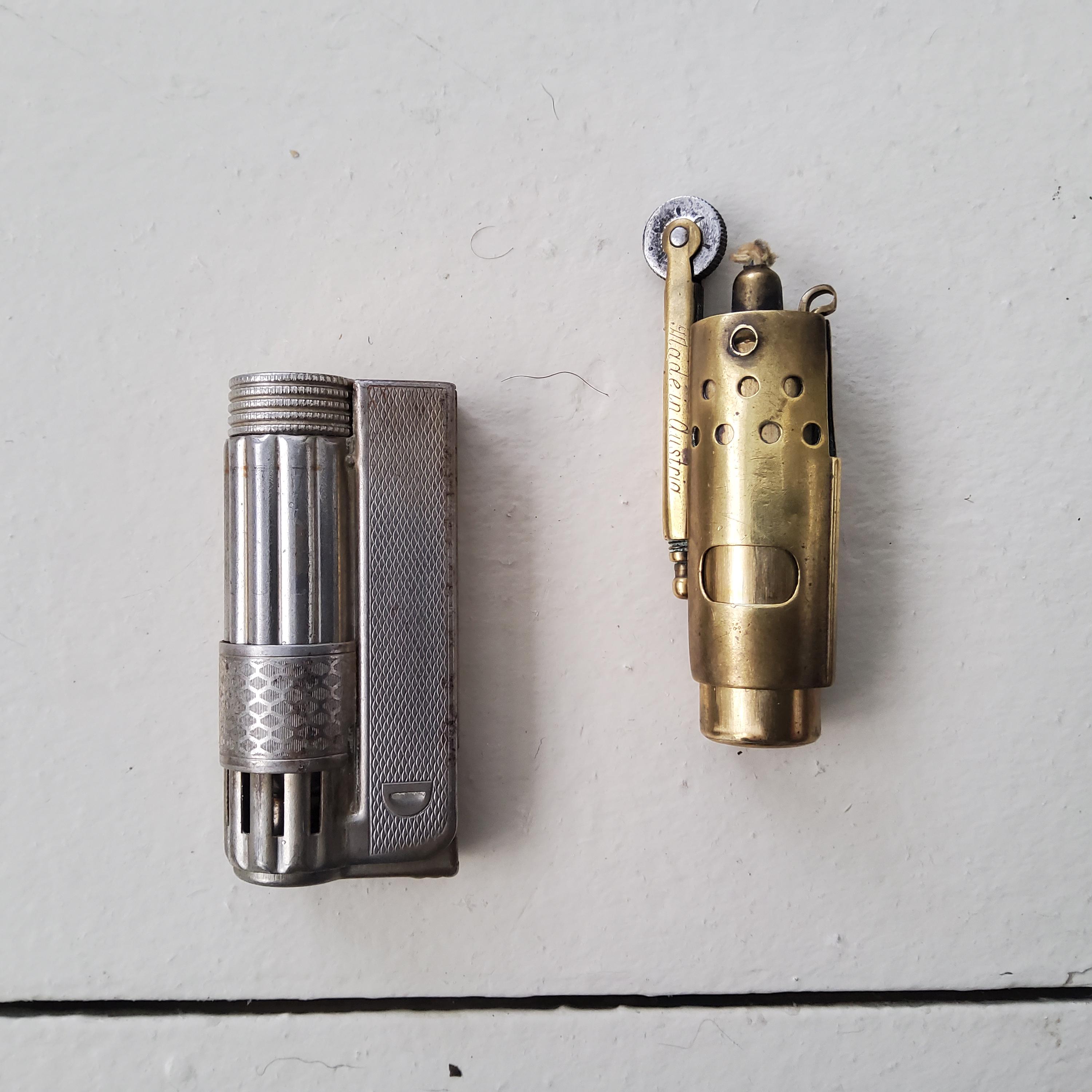 Vintage Lighters, IMCO Triplex Made in Austria, Brass Trench