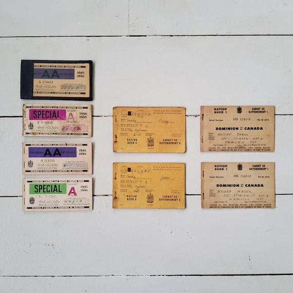 Canadian Ration Books World War 2 Canada Ration Book | Etsy
