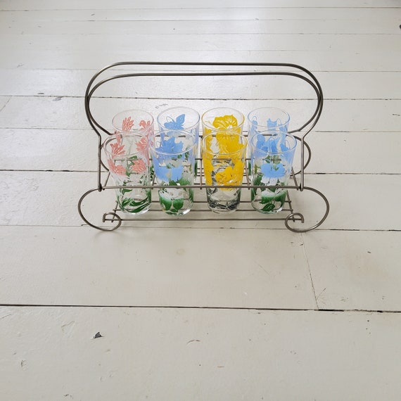Drink Caddy Vintage Highball Mid Century Juice Glasses - Etsy
