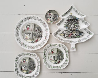 Vintage Johnson Brothers Merry Christmas China: Made in England