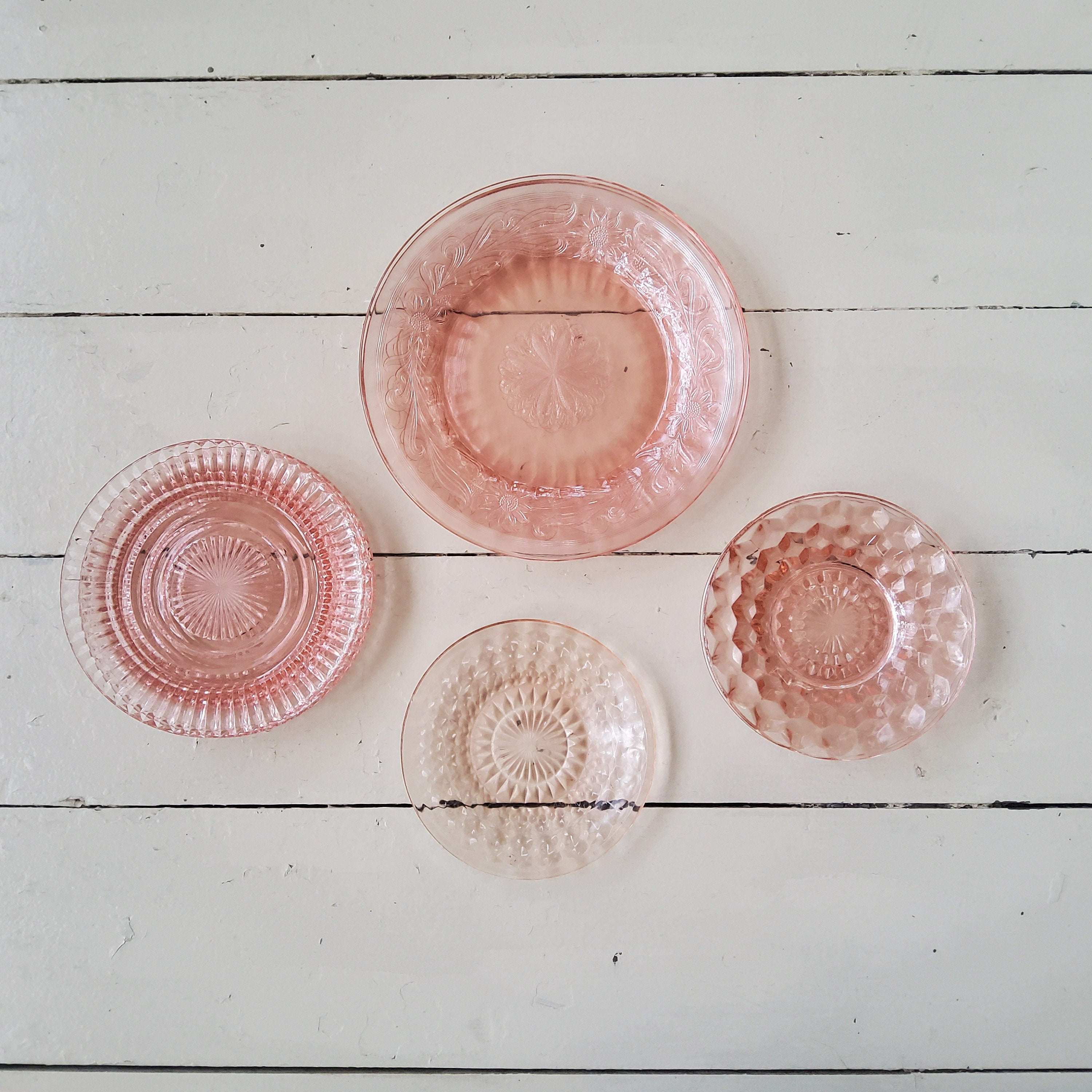 Valentines Table Decorations (featuring Pink Depression Glass