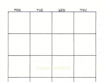 Fillable Monthly Layout - Monday Start
