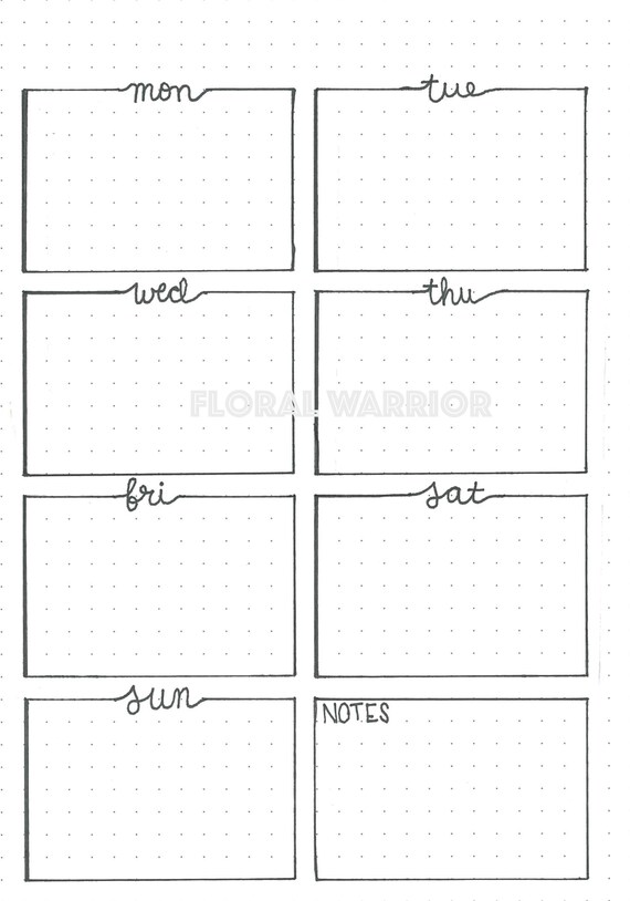 Weekly Bullet Journal Planning Pdf One Page Boxes Weekly Bullet Journal Planning Pdf One Page Boxes