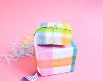 Rainbow Gingham Wrapping Paper Sheet | Wrapping Paper Sheet | Birthday | Present | Gift | Gingham