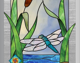 Dragonfly Stained Glass Pattern - Digital PDF to Download - Intermediate Level - Animals