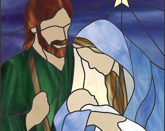 Christmas Nativity Stained Glass Digital .PDF Pattern Instant Download Intermediate