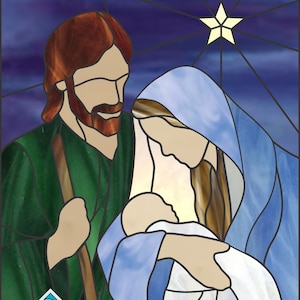 Christmas Nativity Stained Glass Digital .PDF Pattern Instant Download Intermediate