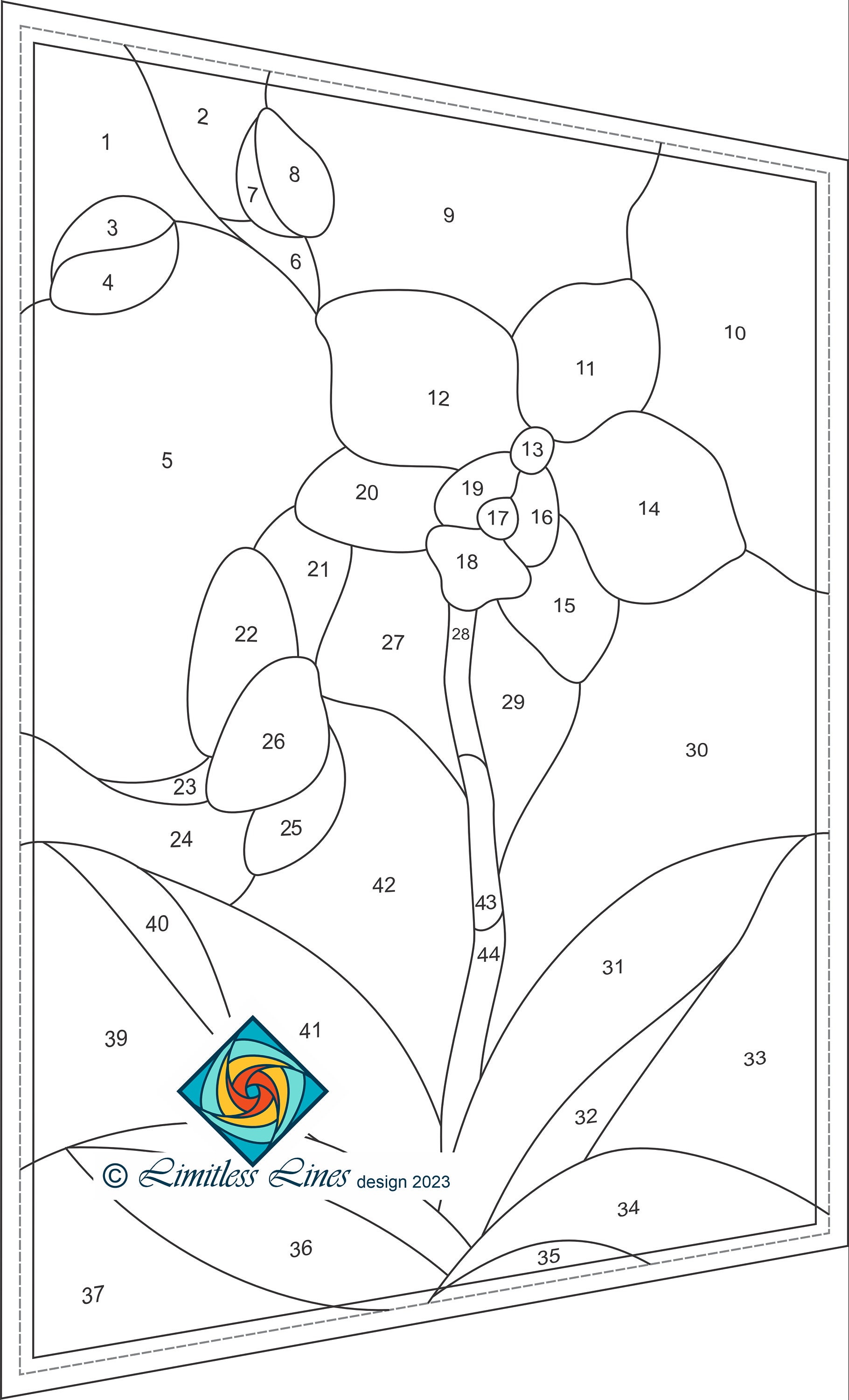 Orchid Stained Glass Pattern Digital PDF File for Instant Download ...
