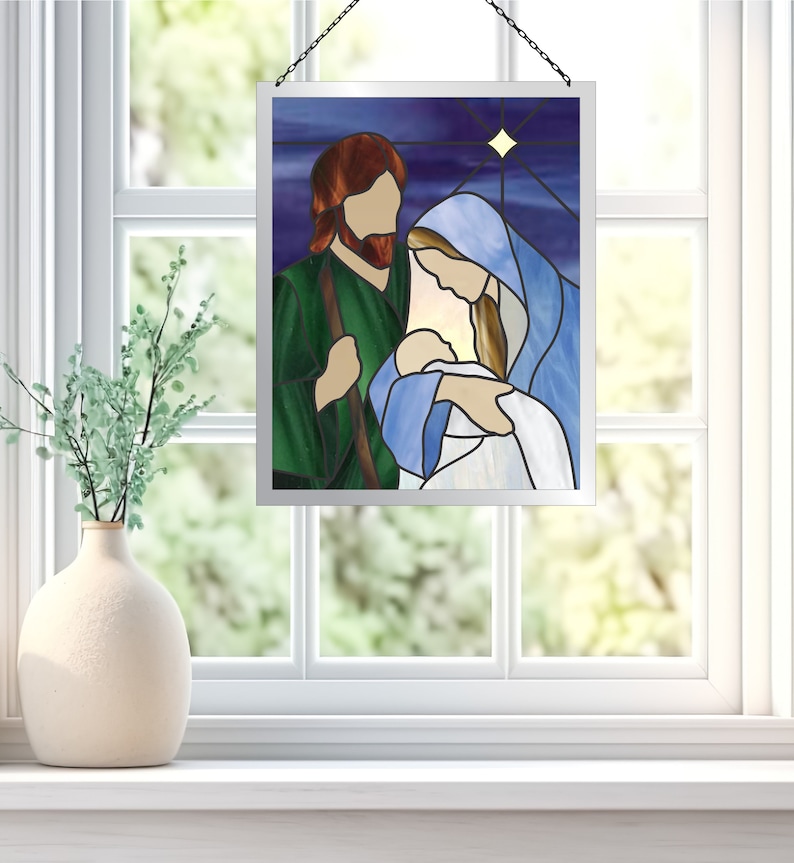Christmas Nativity Stained Glass Pattern PDF Digital Instant Download