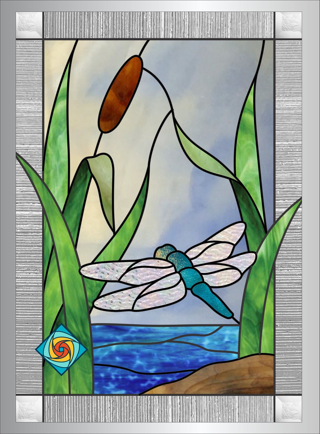 Dragonfly Stained Glass Pattern Digital PDF to Download Intermediate