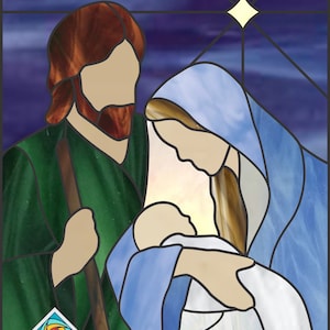 Christmas Nativity Stained Glass Pattern .PDF Digital Instant Download Intermediate