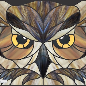 Stained Glass Bird Owl Head Pattern .PDF Advanced Level Digital Instant Download Birds
