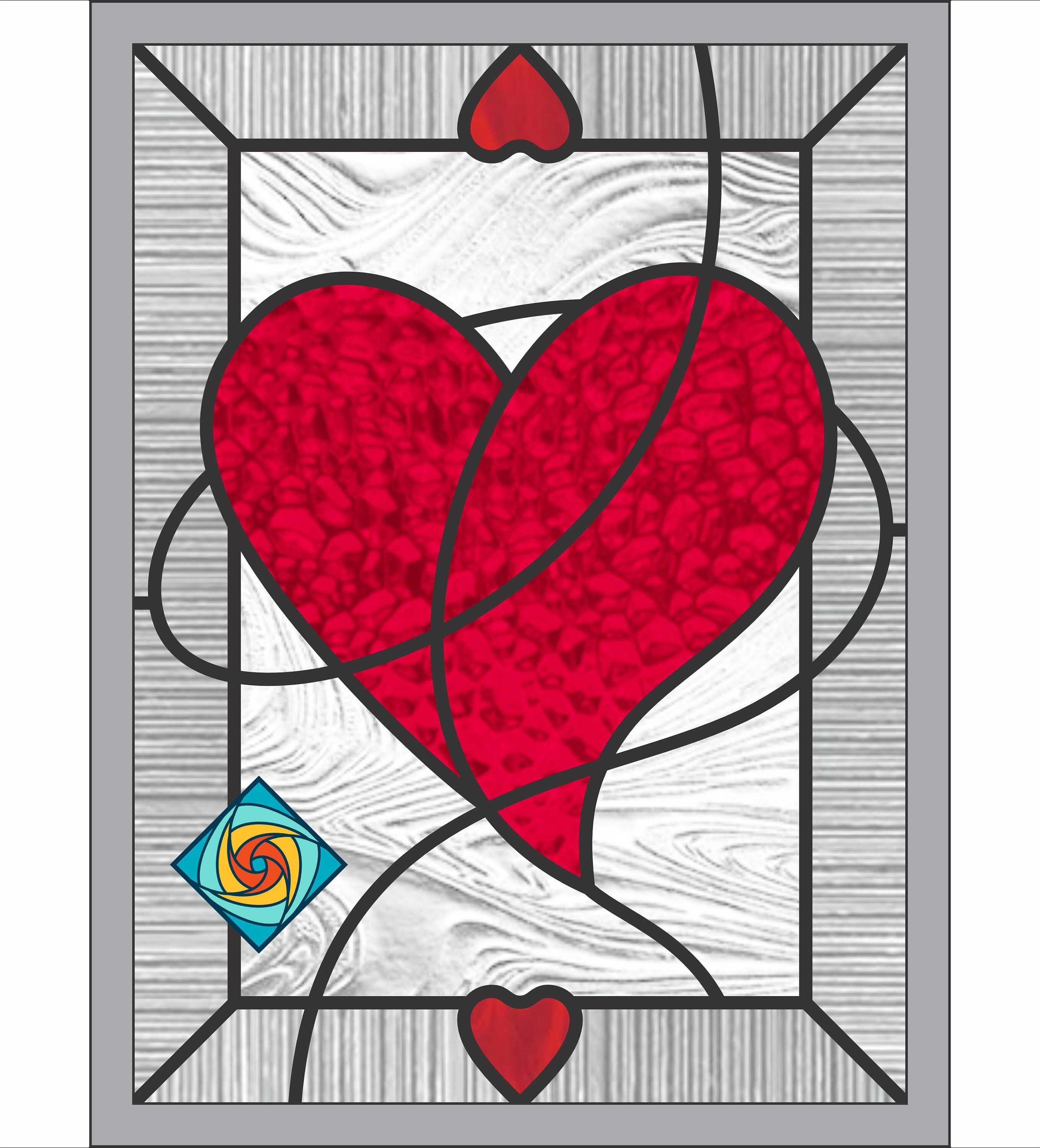 Swirl Heart Stained Glass Pattern: Beginner Valentine's Design