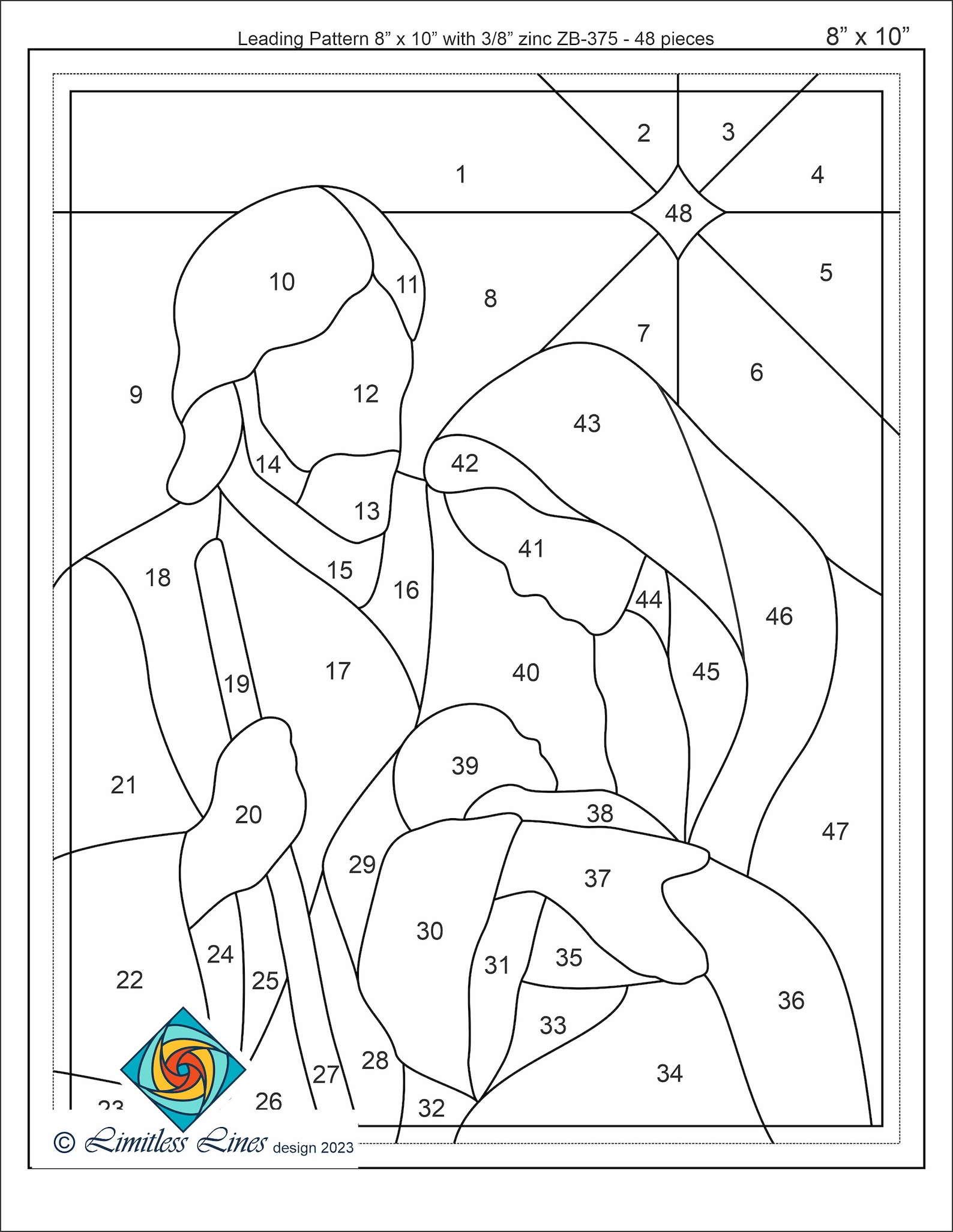 Christmas Nativity Stained Glass Pattern .PDF Digital Instant Download