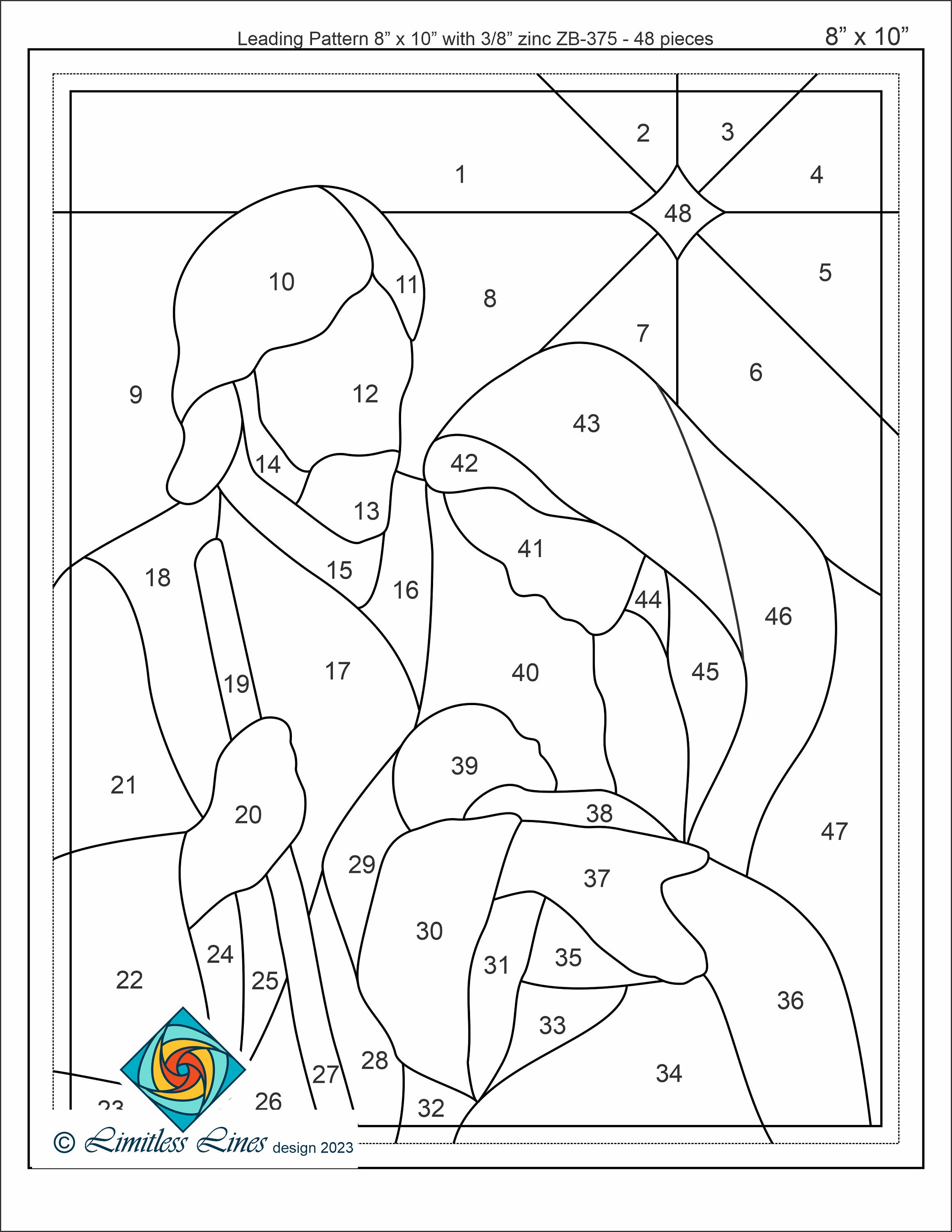 Christmas Nativity Stained Glass Pattern .PDF Digital Instant Download