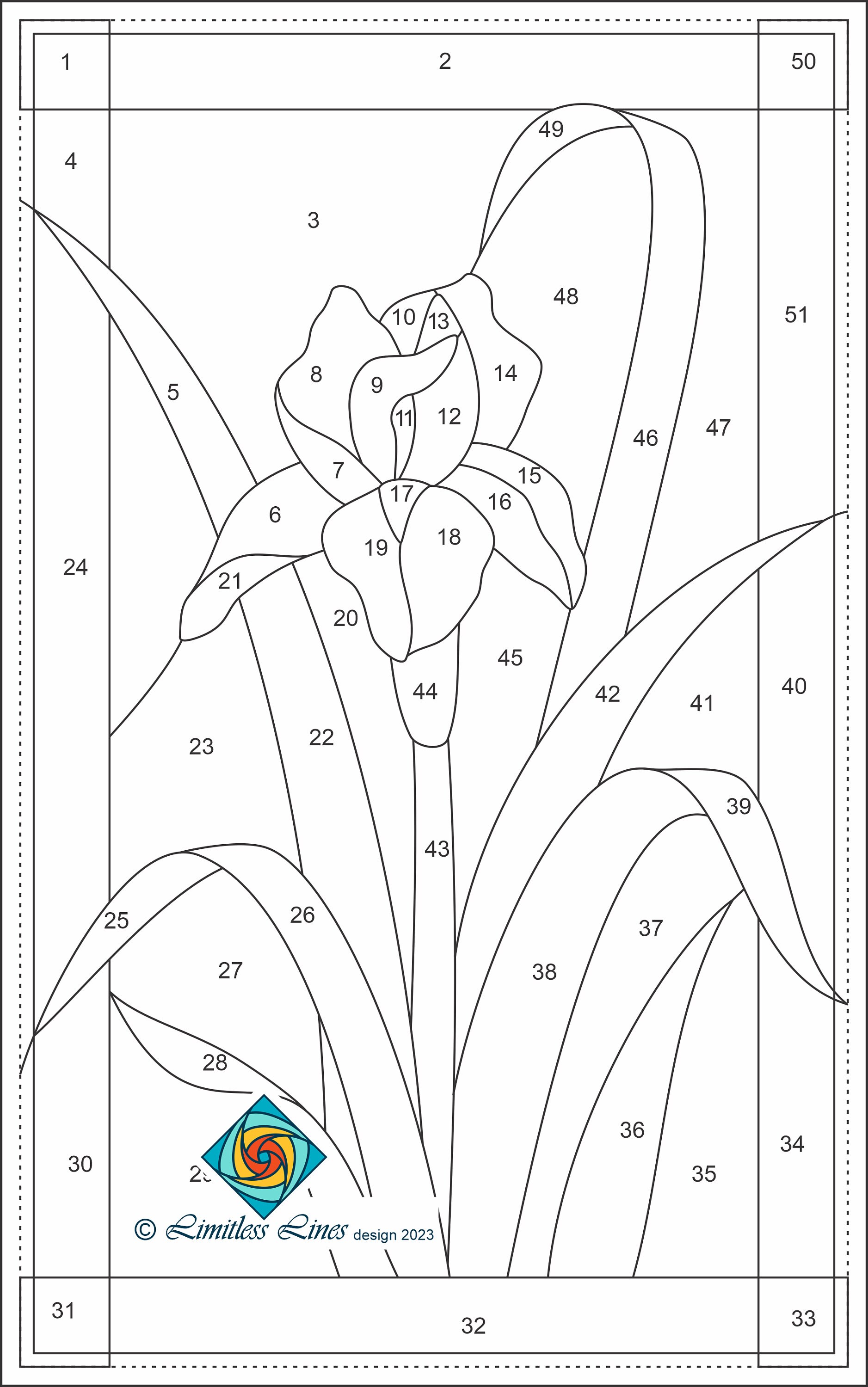 Iris Stained Glass Pattern .PDF Digital Instant Download Intermediate ...