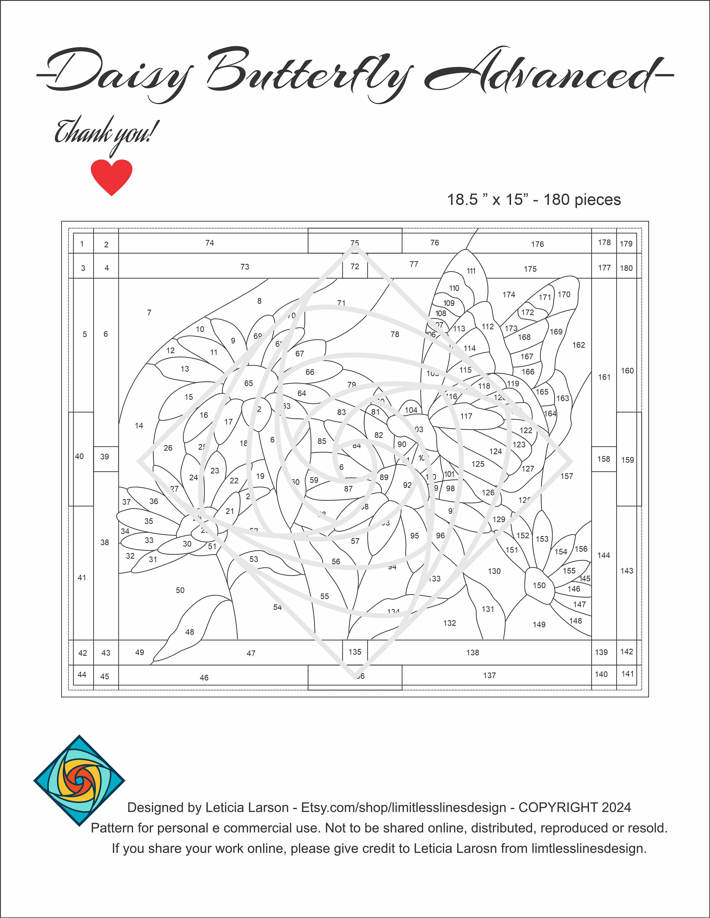 Butterfly Stained Glass Pattern - PDF File for Instant Download ...