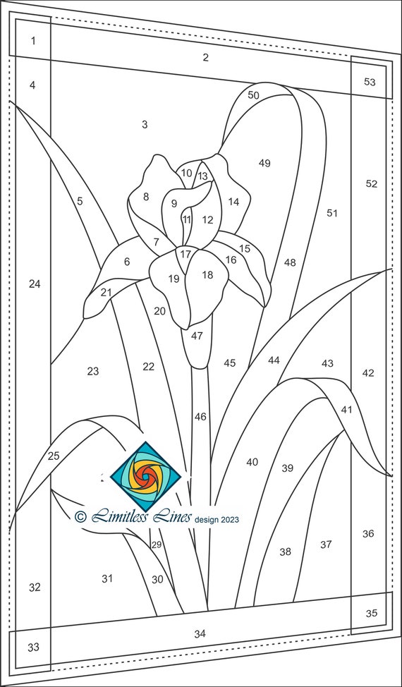 Printable Stained Glass Pattern Iris Free Stained Glass Lamp Patterns