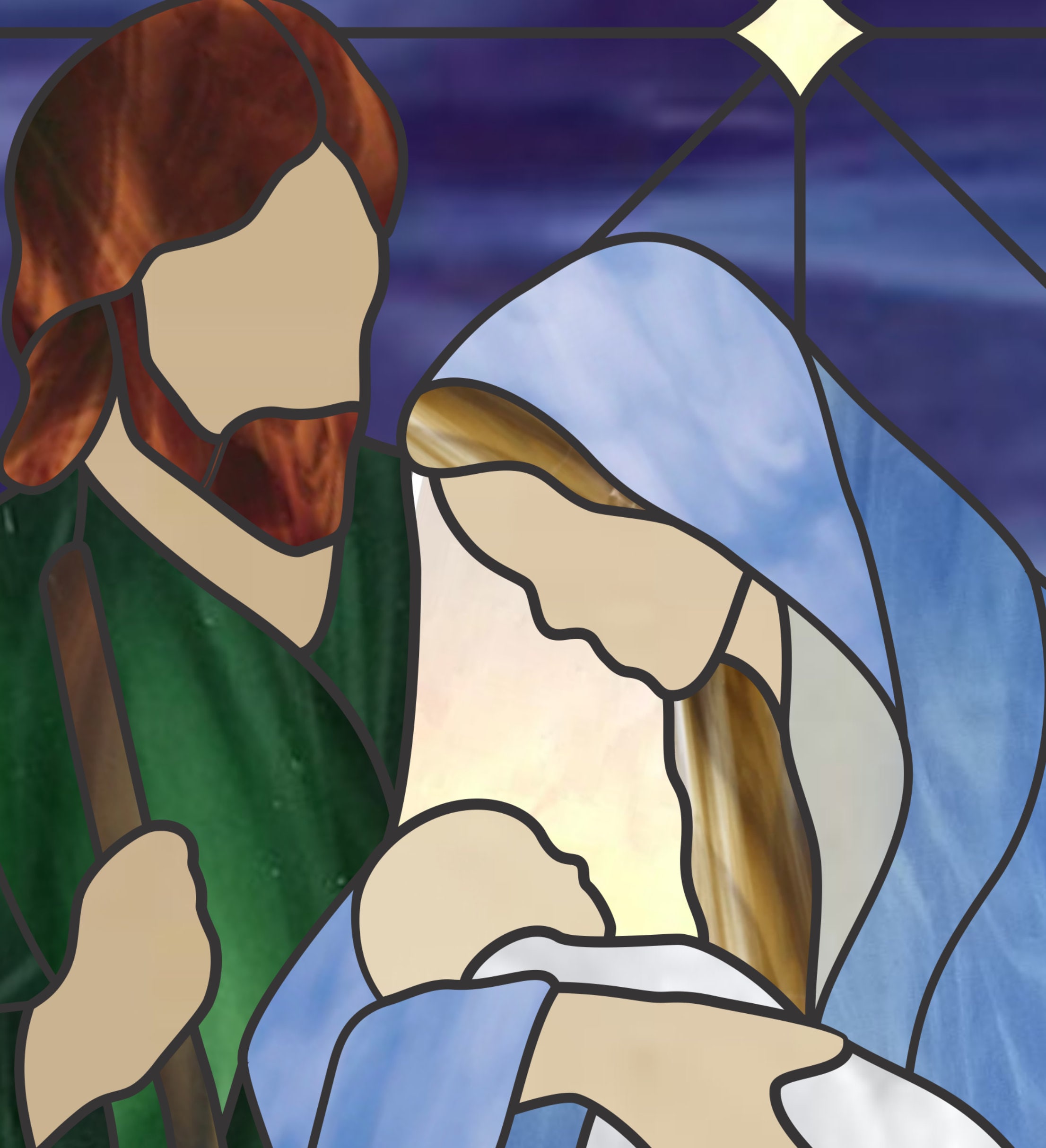 Christmas Nativity Stained Glass Pattern .PDF Digital Instant Download ...
