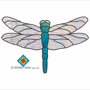 Suncatcher Dragonfly Glass Pattern - Arquivo PDF digital para download - Animais