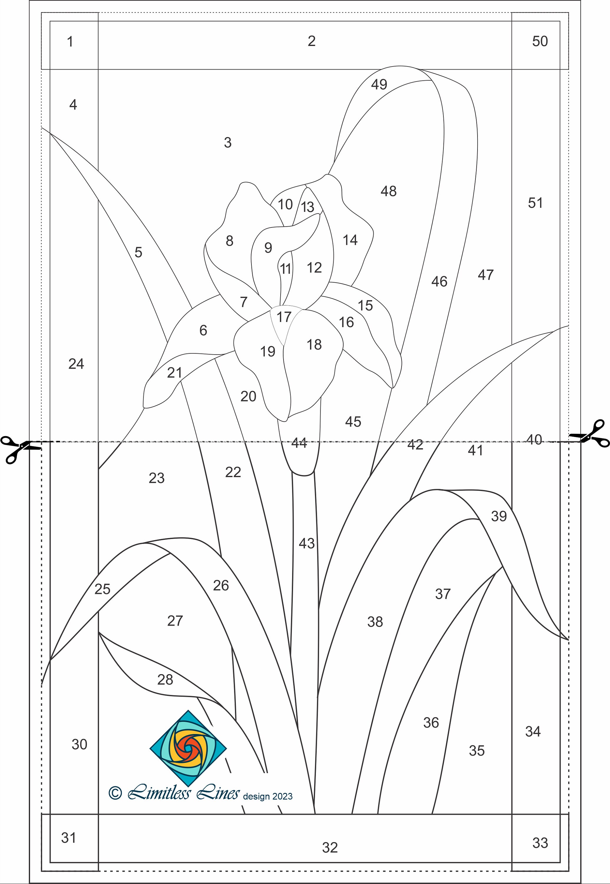 Iris Stained Glass Pattern .PDF Digital Instant Download Intermediate ...